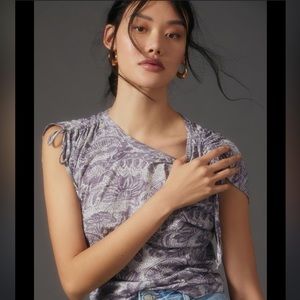 ANTHROPOLOGIE Daily Practice Printed Willow Spring Top